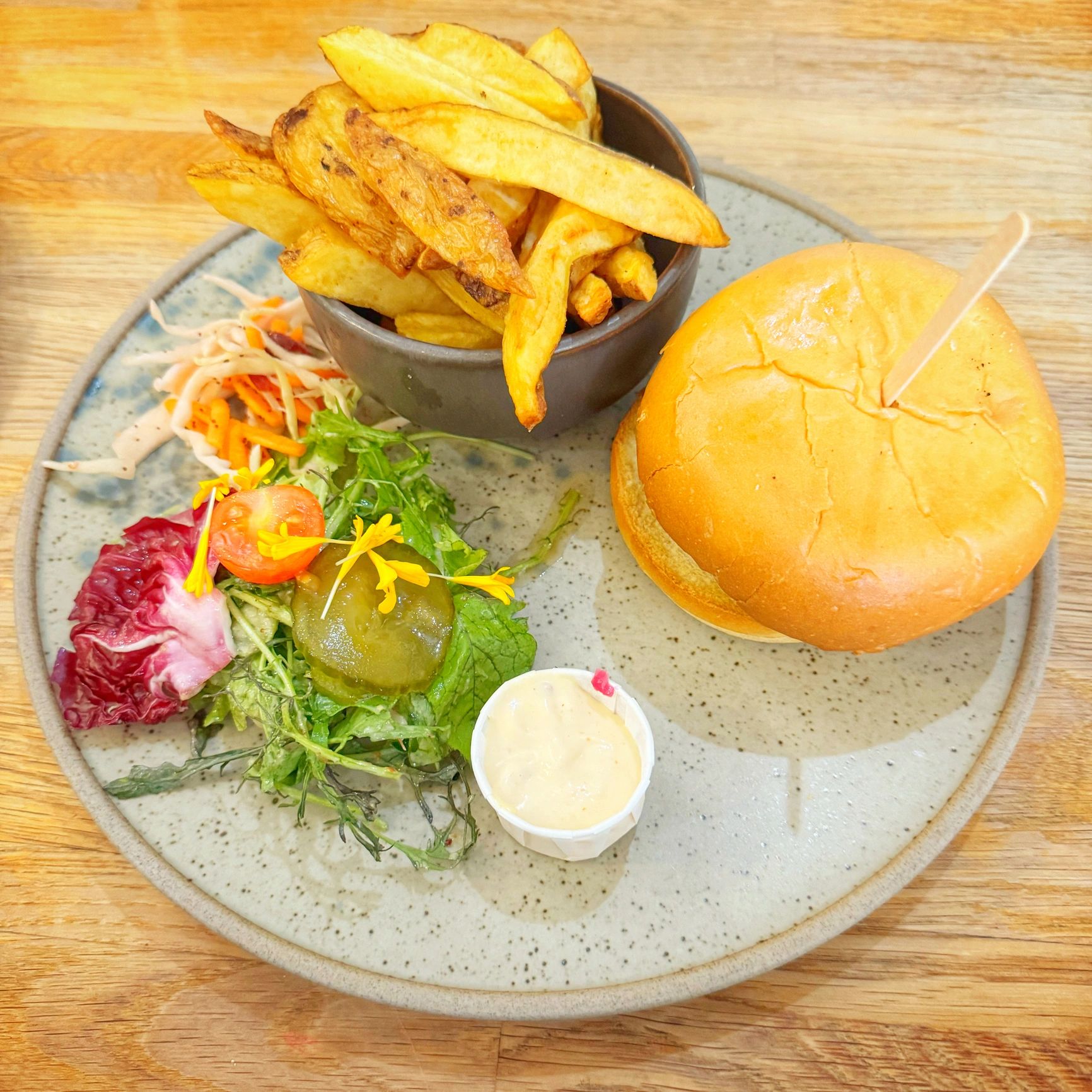 Classic burger with fries